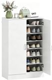 HOMCOM Schoenenkast - Spaanplaat - 70L x 35B x 108H cm - Natuurlijk hout
