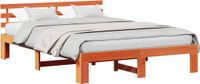 vidaXL Bedframe Wasbruin 150 x 200 cm Massief grenenhout