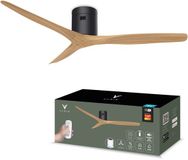 Varin® Smart Plafondventilator - Zwart/Naturel - Tuya Wifi - Ø 132cm