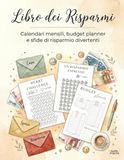 Libro dei risparmi: Calendari mensili, budget planner e sfide di risparmio divertenti
