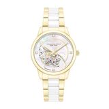 Kenneth Cole ILG of Switzerland AG Automatisch horloge Glenmore Dames Polshorloge Analoog Staal Goudkleurig Wit 36mm 5 ATM