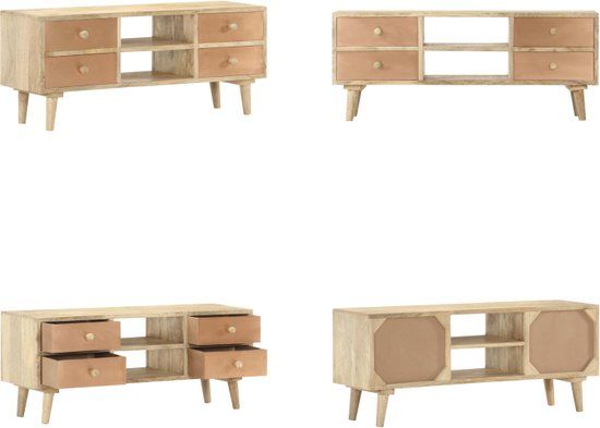 vidaXL Tv-meubel 110x30x45 cm massief mangohout