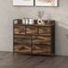Style industriel 7 tiroirs commode en tissu, cadre en acier, 98 x 29 x 85 cm, marron/noir