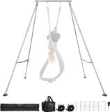 VEVOR Yoga Stand Frame Swing Stand met Max. 140,6 Kg Draagvermogen, Optrekstandaard met Driehoekige Structuur, Aerial Silk Stand met In Hoogte Verstelbare Poten Van Aluminium Frame, Aerial Yoga
