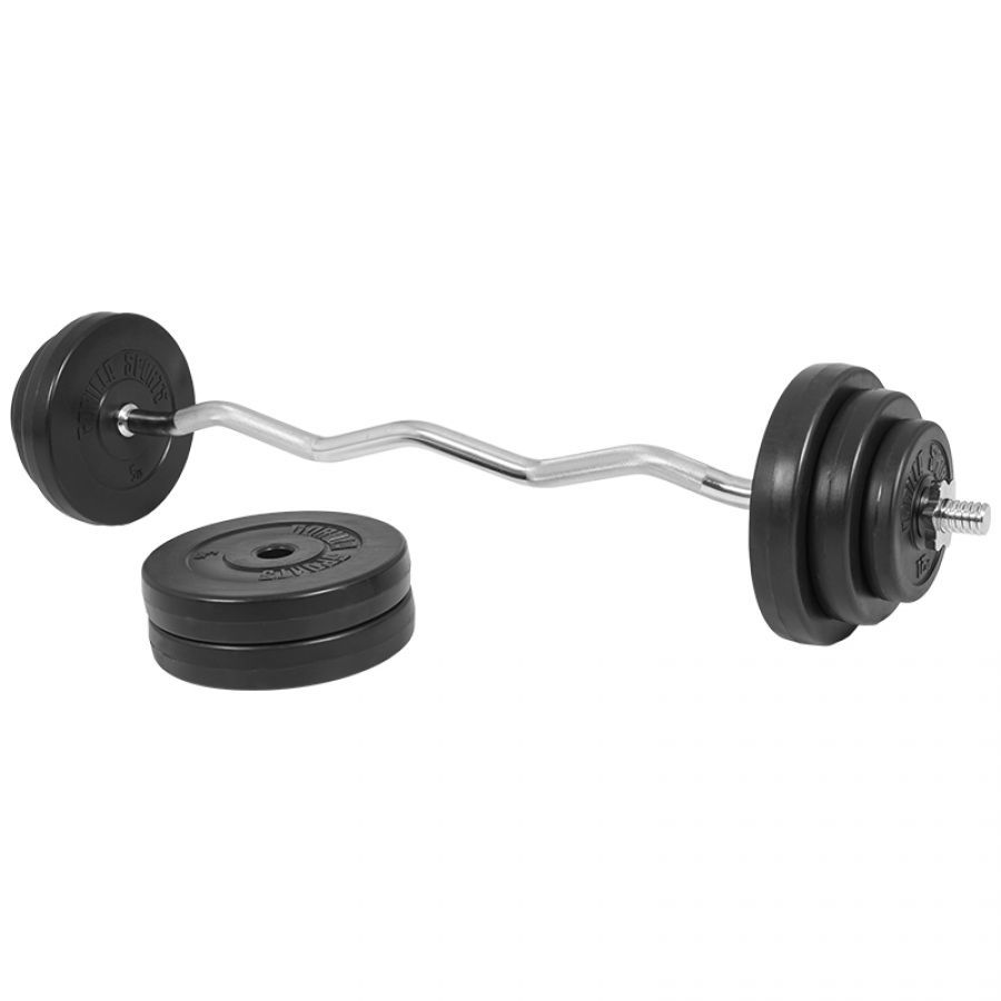 Gorilla Sports EZ Curlset 35 kg - Zwart