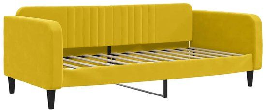 vidaXL Slaapbank Geel Fluweel 100x200 cm
