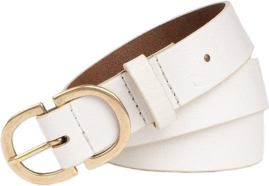 Legend Van Zon Mode Legend Dames Leren Riem Wit 85cm