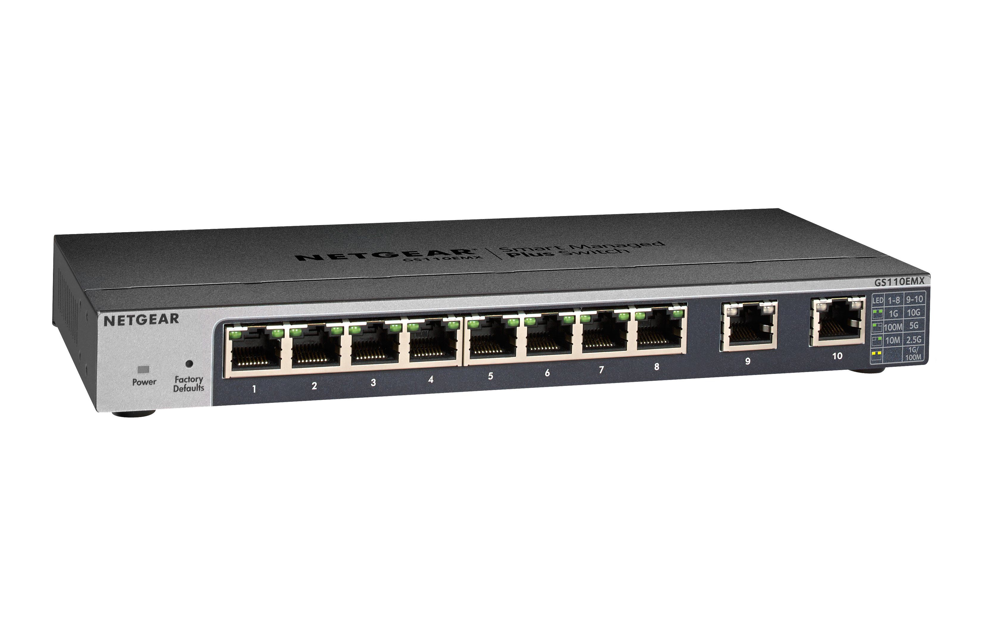 NETGEAR GS110EMX - Managed L2 10G Ethernet Switch - 10-Poorts - Zwart