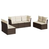 vidaXL 8-delige Loungeset met kussens, polyrattan, bruin