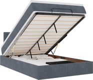 vidaXL Ottoman Bed with Mattress and LEDs 120x200cm Velvet Dark Grey