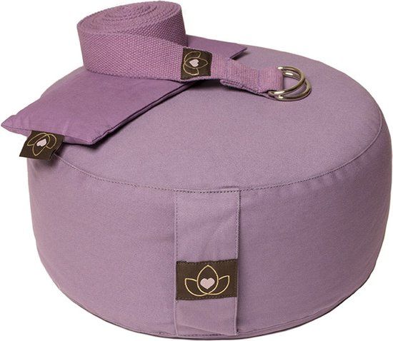 Meditatiekussen, Oogkussen en Riem Lavendel - Lotus - Paars - Katoen