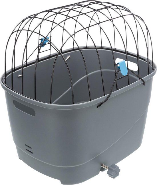 Trixie Fietsmand voor Bagagedrager met Draadkoepel - Kunststof - Grijs - 46x36x47 cm