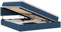 vidaXL LED-opbergbed met matras, blauw, 160 x 200 cm, stof