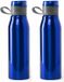 Merkloos / Sans marque Makito Western Europe 2x Aluminium Waterfles - Metallic Blauw - 700 ml