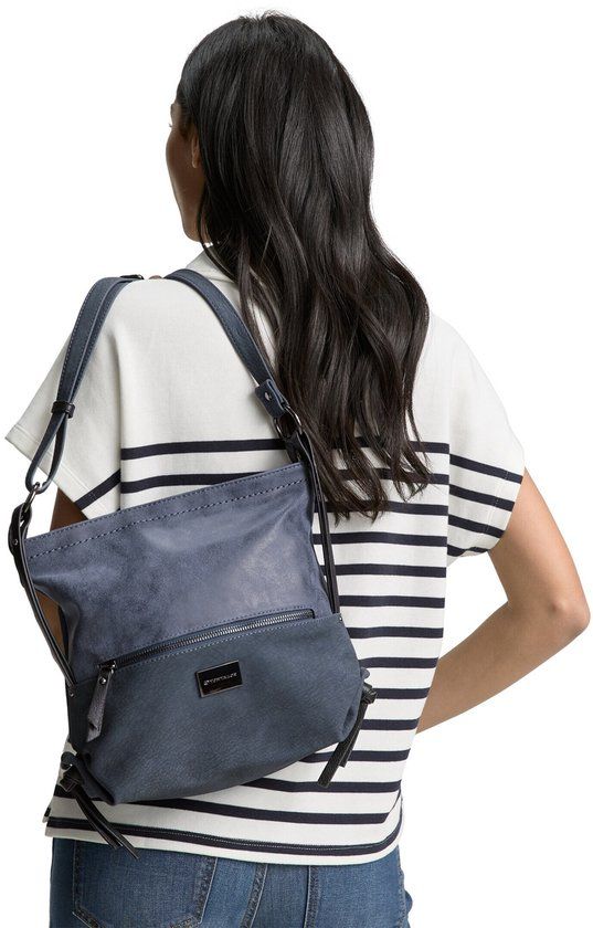 Tom Tailor TTELIN M schoudertas met materiaalmix - ONESIZE - blue