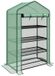 Jardin - Armoire de balcon avec étagères - 4 niveaux - 90x49x160 cm - Acier galvanisé - Housse PE amovible - Vert olive