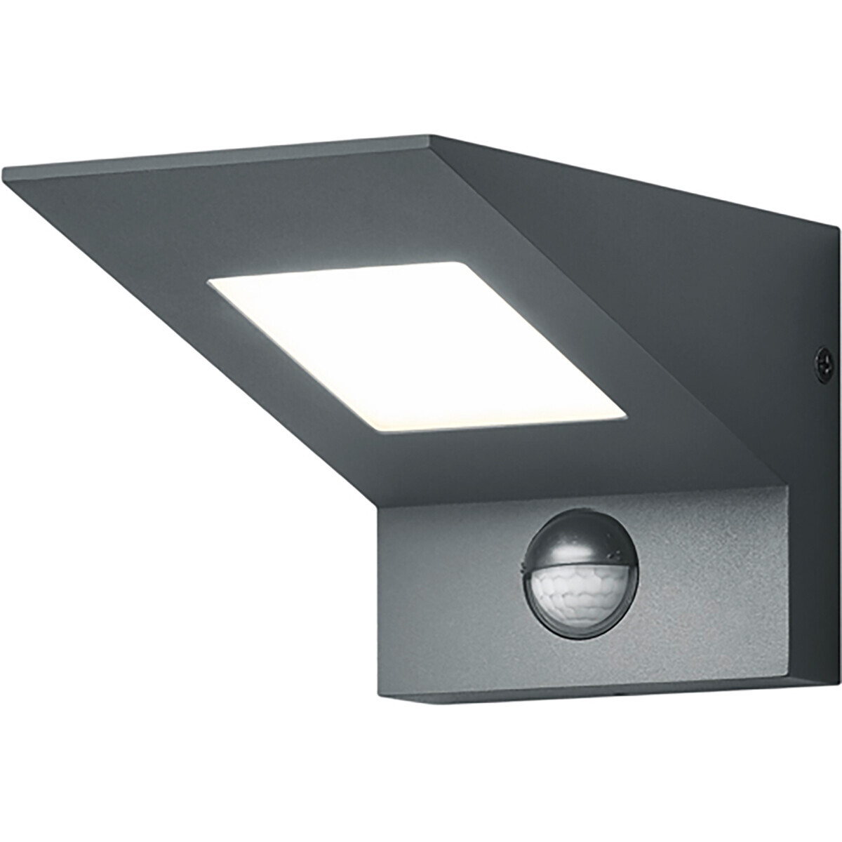 BES LED LED Wandlamp met Bewegingssensor - Trion Nilsona - 8W - Warm Wit 3000K - Vierkant - Mat Antraciet - Aluminium