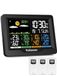Kalawen Weerstation met 3 buitensensoren, binnen en buiten, multifunctioneel draadloos weerstation, kleurendisplay, digitaal met thermometer, hygrometer, DCF-radioklok, weerstation voor thuis