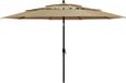 vidaXL Parasol 3-laags met aluminium paal 3,5 m taupe
