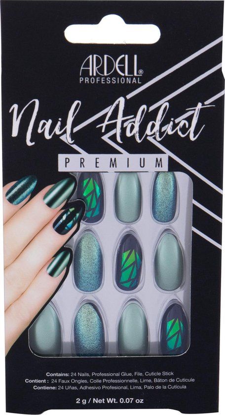 Ardell Nail Addict Green Glitter Chrome Kunstnagels (24 stuks)