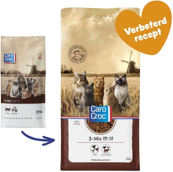 Carocroc Kat 3-Mix - Kattenvoer - 2 kg