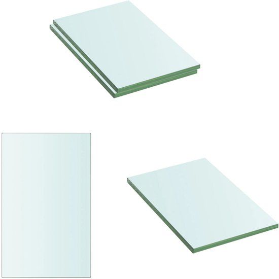 vidaXL Schappen 2 st 20x12 cm glas transparant