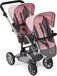 Bayer Chic 2000 Linus Duo Twin Doll Pram - Melange Grey Pink