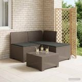 vidaXL 3-zits tuinbank met kussens in rattanlook PP Lichtgrijs