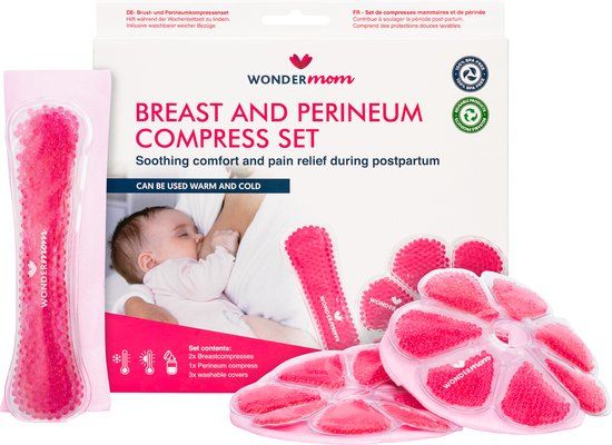 Wondermom Borst en Perineum compress set [3ST] - [koud/warm kompres] - [kraampakket] - [herbruikbaar]