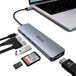 USB Icecat USB C HUB, aluminium USB C dock 7 in 1 USB C adapter met 4K @30 HDMI, USB 3.0 x 3, PD, SD/TF compatibel voor MacBook, Surface Pro/Go, iPad Pro/Air, laptop en meer type C-apparaten