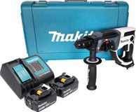 Makita DHR 202 SF2W accu-boorhamer 18 V 20 mm 2,0 J wit + 2x accu 3,0 Ah + oplader + koffer