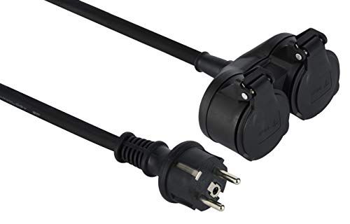 Electraline 208482 Rallonge Professionnel Biplite - 5m - Noir