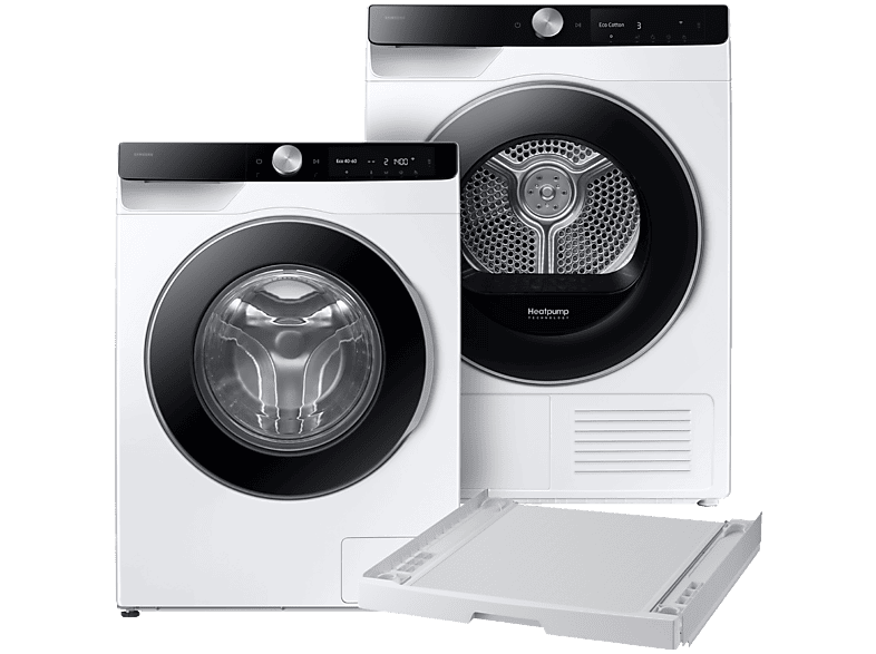 Samsung Ww90dg6u25lku3 6000-serie + Samsung Dv90dg6845lku3 Stapelkit Wasmaschine Droger Bundel