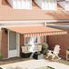 Maison Exclusive - Parasol manuel, 4 x 3 mètre, rayé jaune-orange, 100% polyester