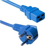 ACT Netsnoer CEE 7/7 male (haaks) - C19 blauw 1,2 m AK5172