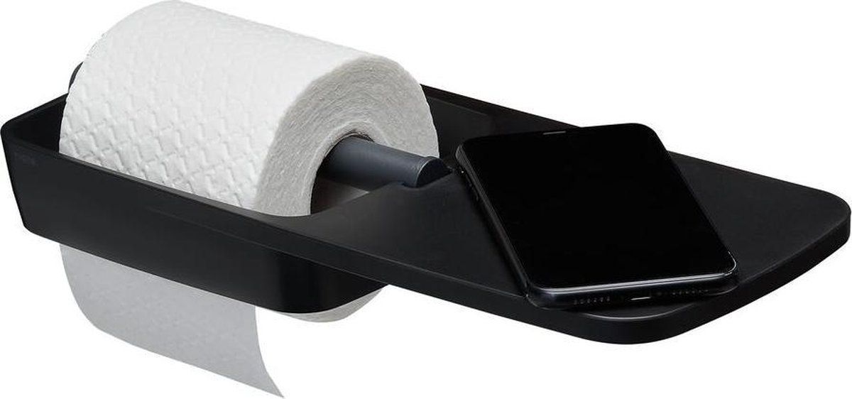 Tiger Tess Toiletrolhouder met planchet - Zwart