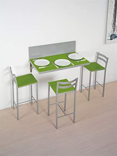 ASTIMESA Wandkeukentafel - metaal - groen - 90 x 50 cm - 8435627800382