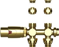 BELRAD Thermostatische Radiatorkraan – Muur- en Vloeraansluiting – 1/2MX16/2 M30 – Geborsteld Goud