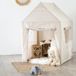 Atmosphera for kids Atmosphera Speelhuisje met canvas - Dennehout - Speeltent - 77.5 x 77.5 x H116 CM - Beige