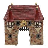 Dekohelden24 Windlicht stadspoort van porselein met verlichting, L/B/H ca. 18 x 17 x 19 cm