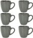 Home Deco Factory mok / beker - 6x - donkergrijs - 33 cl - keramiek - vaatwasser bestendig