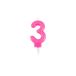 Homéa Birthday Candle Glitter Number 3 H 7.5 cm Pink