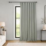 HPD Half Price Drapes Extra brede faux zijden verduisterende gordijnen 96 inch lang voor slaapkamer en woonkamer vintage getextureerd verduisteringsgordijn (1 paneel), 100 W x 96 l, zilver