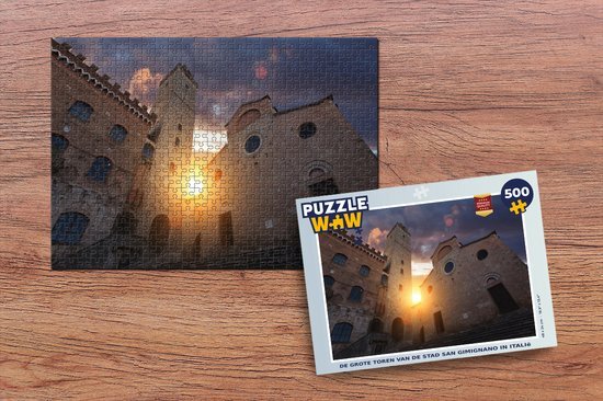 MuchoWow Puzzel De grote Toren van de stad San Gimignano in Italië - Legpuzzel - Puzzel 500 stukjes