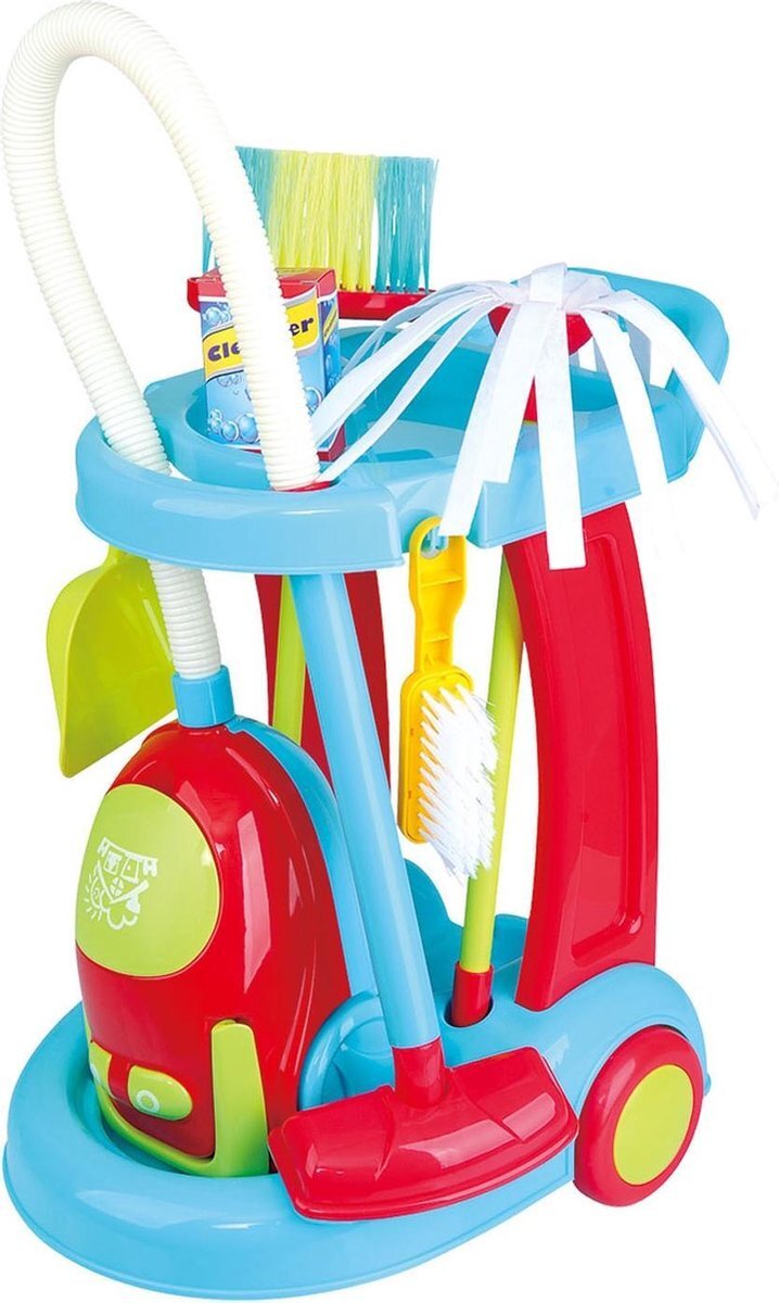 Playgo Schoonmaaktrolley met stofzuiger, 7 delig