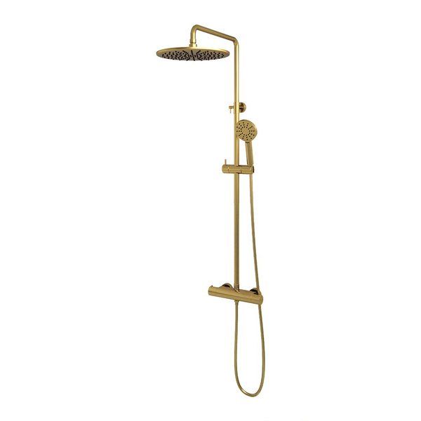 Brauer Gold Edition Stortdoucheset 30cm - Ronde Handdouche - Messing Geborsteld Goud
