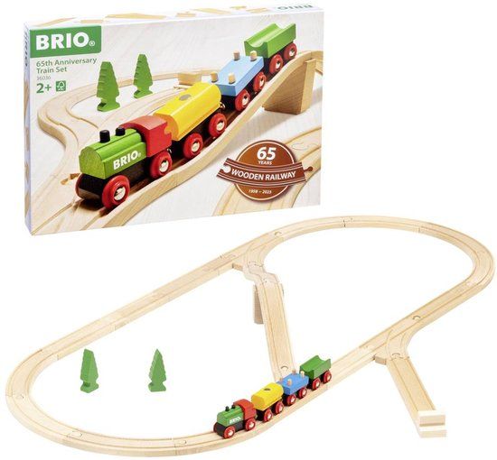 BRIO Classic - Treinset 65 jaar jubileumeditie | 32-delige houten treinset voor kinderen vanaf 2 jaar