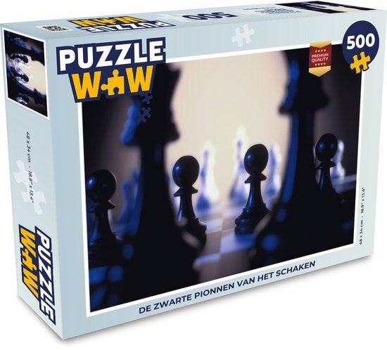 MuchoWow Puzzel De zwarte pionnen van het schaken - Legpuzzel - Puzzel 500 stukjes