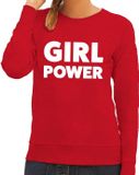 Bellatio Decorations Girl Power Rood Katoen Trui L
