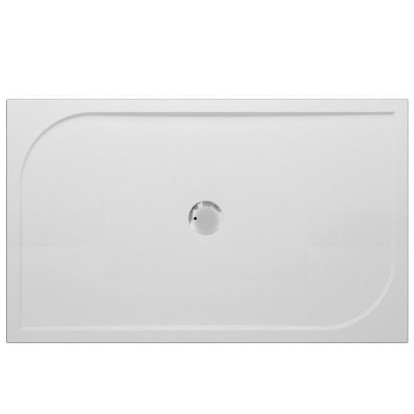 Nemo Go Argon douchebak polybeton gelcoat 1200x900x30mm rechthoek afvoer D90mm zonder potenstel wit EBG- 1290S